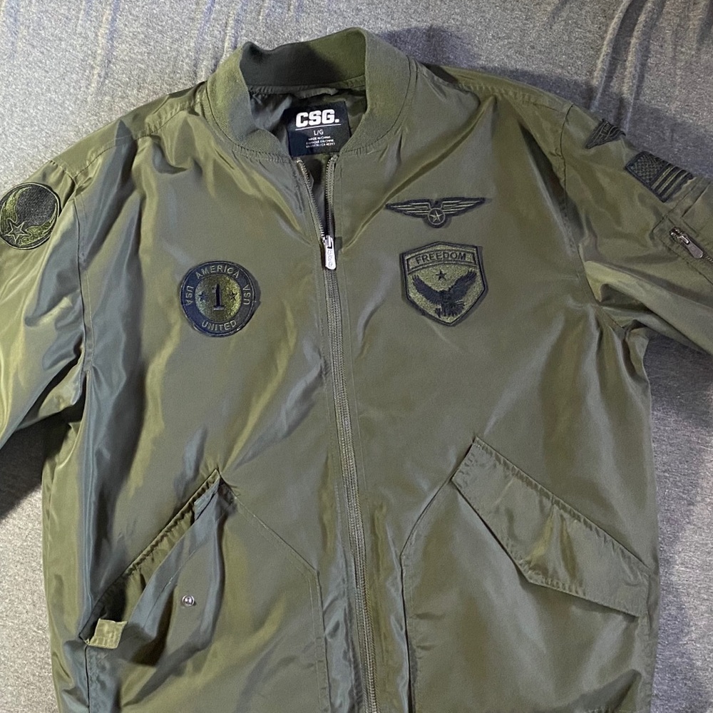 CSG GREEN BOMBER JACKET